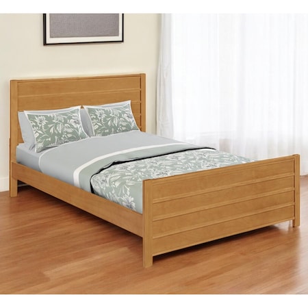 Homeroots Brown Ribbed Texture Solid Wood King Bed Frame 523651