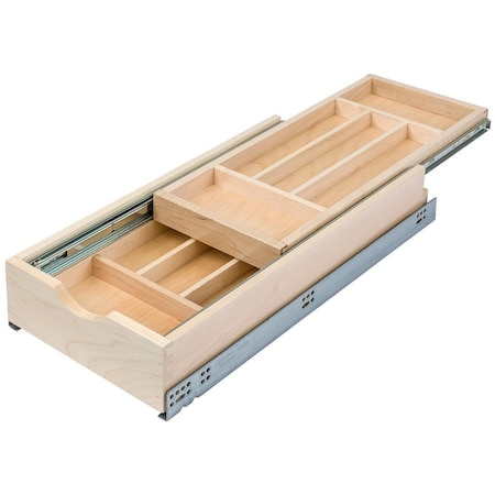 Century Components -FF Wood Silverware Tray Cabinet Drawer Organizer, Double Tier 11-7/8 DTIER115PF