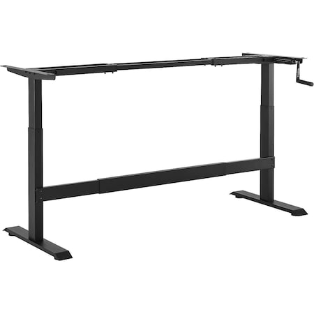 Global Industrial Workbench Frame and Leg Kit for 48/60/72 Manual Hand Crank Adjustable Height - Black 493780BK