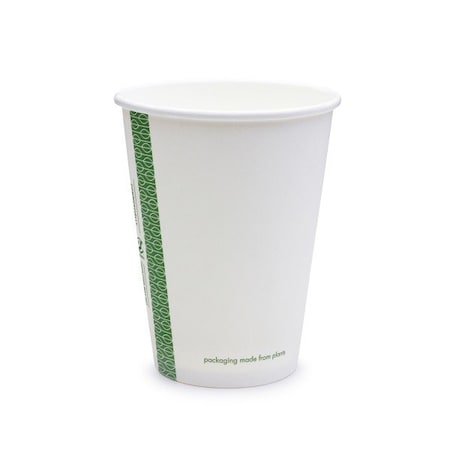 Vegware 12Oz White Hot Cup, 89-Series, 1000Pk LV-12G