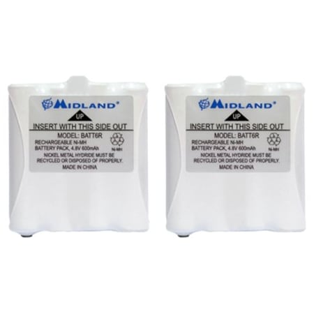Midland Radio Battery, Midland, 600mAh, PK2 AVP8