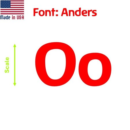 Aacc Self-Adhesive Vinyl Letter: O, Scale: 2.5 in. Color: Red Font: Anders by, 8PK AACC-Anders-UO-Red-I2.5x8