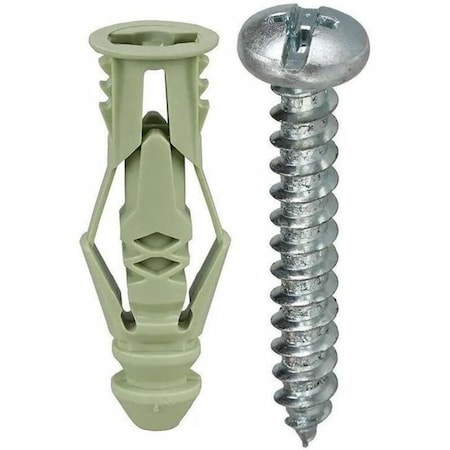 Dottie Triple-Grip Screw Anchor, 1-1/2" L, Nylon TG12KTP