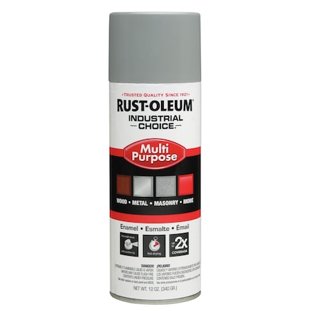 Rust-Oleum Electrical Utility Industry Spray Paint, Light Gray, Gloss, Solvent, 12 oz 214645