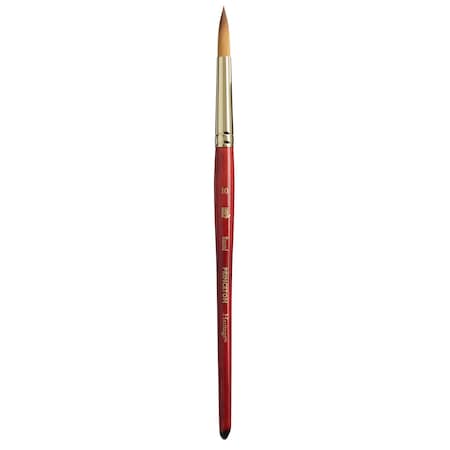 Princeton Heritage Round Brush, Synthetic Bristles, Short Handle Watercolor Paintbrush, Scarlet, Size 10 P4050R10