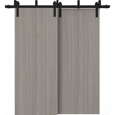Sartodoors Sliding Closet Barn Bypass Doors 84 x 80 inches, BASIC 3001 Oak Franko, Modern 8ft Rails Hardware BASIC3001BBB-DUFR-84