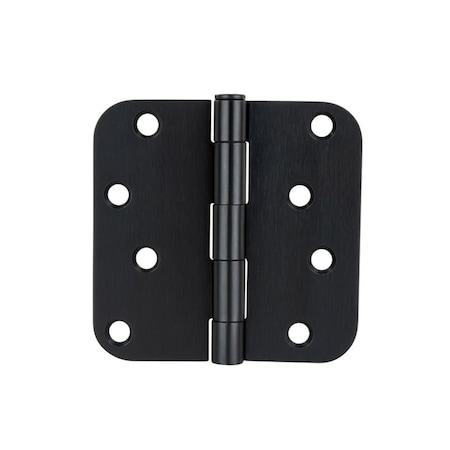 Global Door Controls 4inx4in Matte Black Full Mortise Residential 5/8 in. Radius Standard Door Hinge Removable Pin, 12PK CP4040-5/8-US19-M