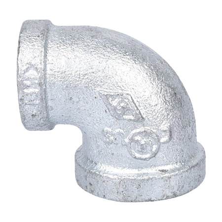 Prosource 510-132HN Reducing Pipe Elbow, 1/2 x 3/8 in, FIPT, 90 deg Angle, Iron, 300 psi Pressure 2B-1/2X3/8G