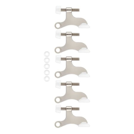 National Hardware Hinge Pin Door Stop, 2-1/16 in Projection, Zinc, Satin Nickel, 5PK N830-564