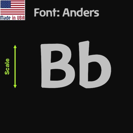 Aacc Self-Adhesive Vinyl Letter: b, Scale: 3.5 in. Color: Silver Font: Anders by, 4PK AACC-Anders-lb-Silver-I3.5x4