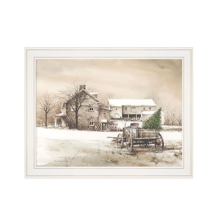 Homeroots Bringing Home the Tree 2 White Framed Print Wall Art 407379