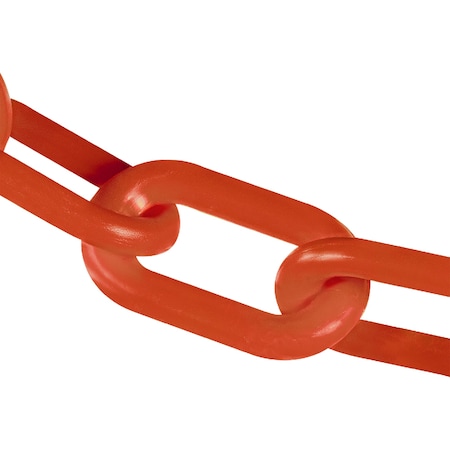 Mr. Chain 4" x 25' Traffic Orange Plastic Safety Chain 40013-25