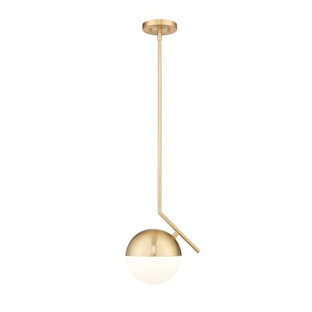 Z-Lite Realm Sphere 1 Light Pendant, Modern Gold/Matte Opal, 10.75 In W x 11.25 In H 7517P11-MGLD