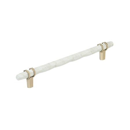 Amerock Carrione 8 inch 203mm Center-to-Center Marble White/Golden Champagne Cabinet Pull BP36663MWBBZ
