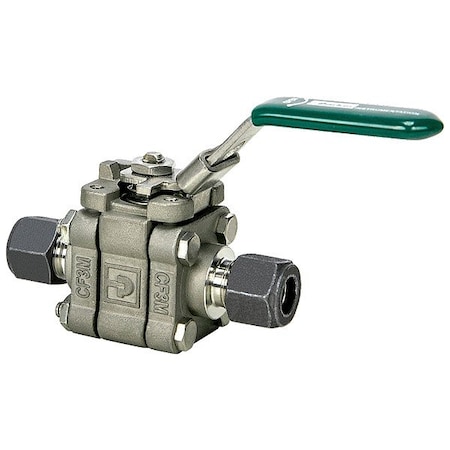 Parker Manual 2-Way Ball Valve, Comp, 316 SS 16A-SWB16L-RT-T-SS-LD-GR