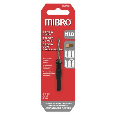 Richelieu Mibro #10 Steel Screw Pilot Drill Bit Straight Shank 158551