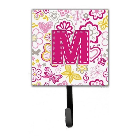 Carolines Treasures Letter M Flowers And Butterflies Pink Leash and Key Holder CJ2005-MSH4