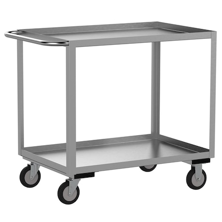 Jamco Utility Cart, 16 ga. Stainless Steel, 1,200 lb Load Capacity, 2 Shelves, 42 in L, 25 in W, 35 in H XB236U500