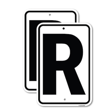 Signmission Sign with Letter R, 18'' X 24'' 2 Signs, Heavy Gauge Aluminum, 2PK A-1824-2PACK-22930