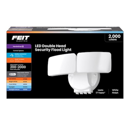 Feit Electric Feit Motion-Sensing Hardwired LED White Security Floodlight S9DFL5CCT/MM/WH