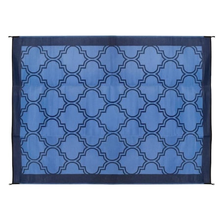 Camco 6 x 9 ft. Reversible Outdoor Mat Lattice Blue C1W-42876
