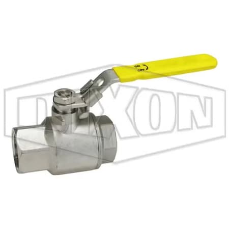 Dixon 2 pc Ball Valve, 1 in Nominal, FNPT End Style, 316 SSss Steel Body, Full Port, PTFE Seal Softgo DSBV100