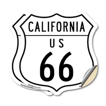 Signmission California Route Marker Shield Sign Us 6, 18 inch X 18 inch, Vinyl Decal, 2PK SHI-D-2PACK-18-371