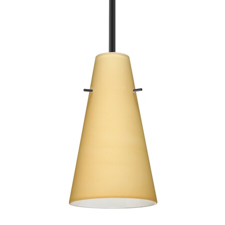 Besa Lighting Besa Cierro Stem Pendant, Vanilla Matte, Black Finish, 1x 100W MAX E26 Base 1TT-4124VM-BK