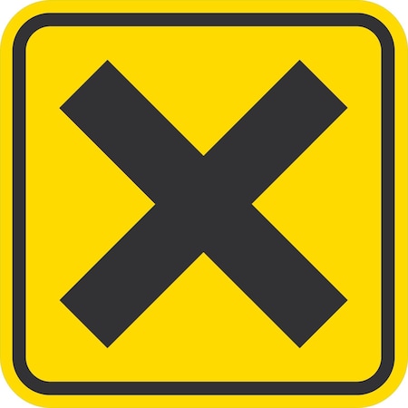 Lyle W2-1, Cross Road Symbol, 30x30, Diamond Grade, Yellow G-14965-DG_30x30