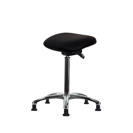 Blue Ridge Ergonomics Class 100 Clean Room Vinyl Sit-Stand-Standing Height with Stat Glides in Black Trailblazer Vinyl CLR-VSTSS-CR-NF-RG-8540