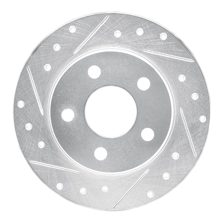 Dynamic Friction Co DFC Brake Rotor - Drilled and Slotted - Silver 631-54032L
