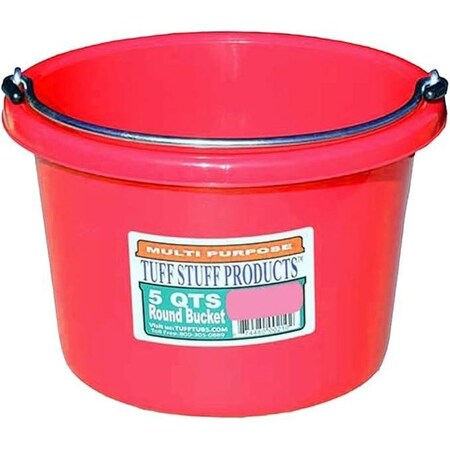 Tuff Stuff Prods 5 QTS ROUND BUCKET RED SRNRD