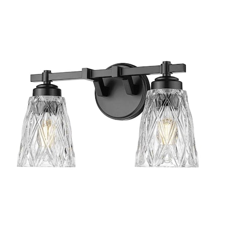 Z-Lite Andree Matte Black 2 Light Vanity 1960-2V-MB