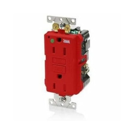 Leviton SmartlockPro GFCI 15A WR/TR/HG/PI Red GFWT1-HGR