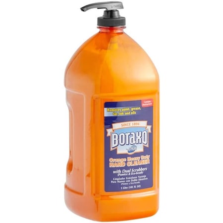Genpak Boraxo HD Hand Cleaner w/ Scrubbers 3 Liter Pump Bottle Orange 6058
