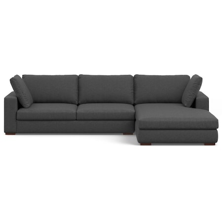 Homeroots 122" Gray Fabric Sofa With Brown Legs 641042