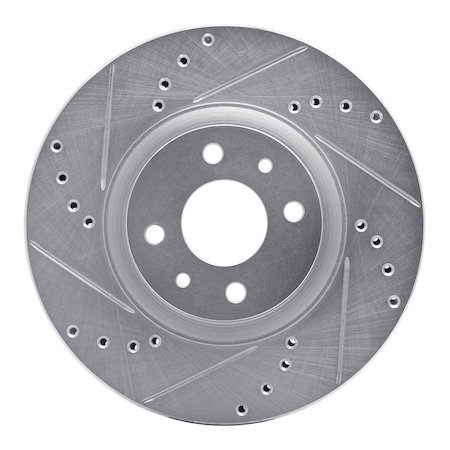 Dynamic Friction Co DFC Brake Rotor - Drilled and Slotted - Silver 631-07004L