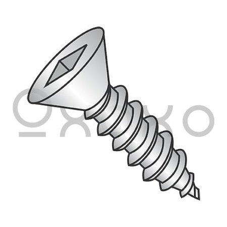 8-15X1 Square Flat Self Tapping Screw Type A Fully Threaded 410 Stainless Steel, 4000PK