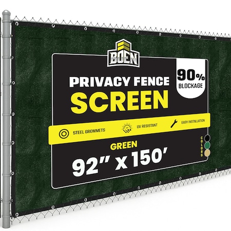 Boen Privacy Netting, Grn, Grmt, 92"X150ft PN-30009