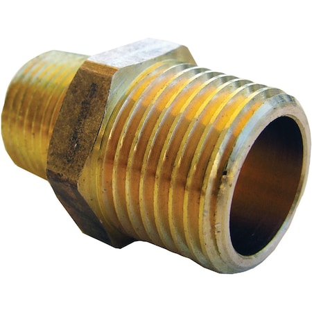 Westlake Pipe & Fittings 1/2'' MPTx3/8'' MPT Brass Hex Nipple 17-8747