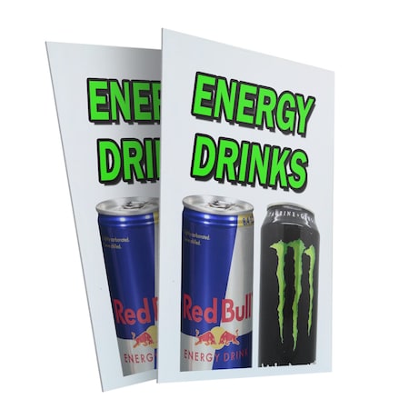 Signmission Energy Drinks, Plastic Signs Only 24 Inch x 36 Inch, Corrugated Plastic, 2PK CSB-2436-2PACK-Energy Drinks