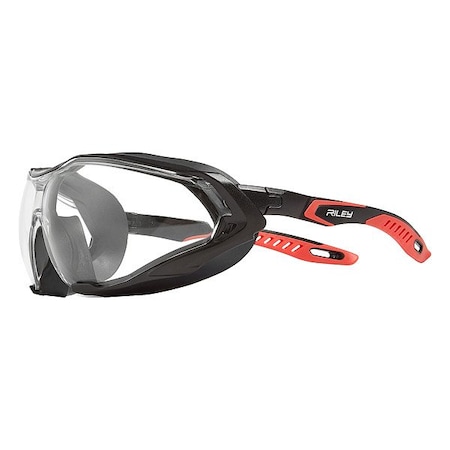 Globus Safety Glasses, Black/Red, Clear Riley Sparta Pro Clear