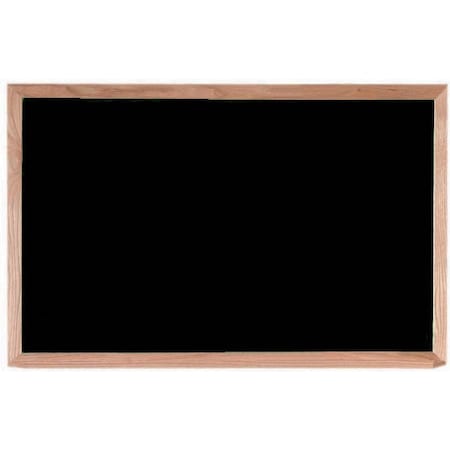 Aarco Porcelain on Steel Chalk Board, Black Porcelain on Steel Chalk Board w/ a Red Oak Frame, 24''Hx36''W OS2436B