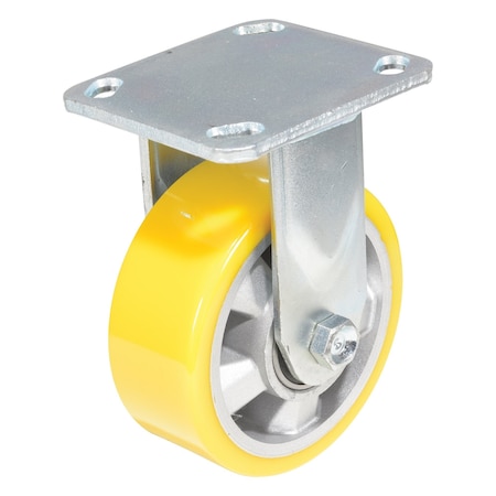 Vestil Polyurethane Rigid Caster 5 In. Diameter x 2 In. Width 595 Lb. Capacity Yellow/Gray CST-PY-5X2PUA-R