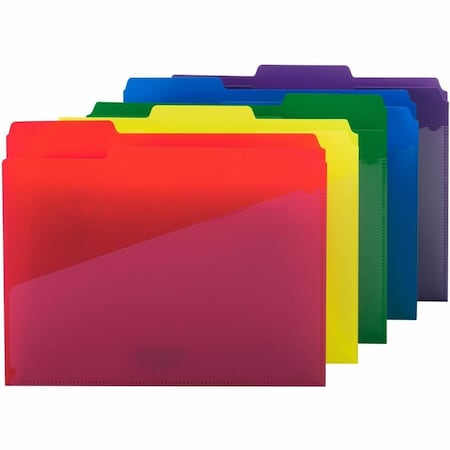 Smead Smead  Slash Pocket Poly File Folders, 1/3 Cut Top Tab, Letter, Assorted, 30/Box 10540