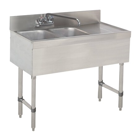 Advance Tabco Special Value Sink Unit 2-compartment 48 in.W x 18 in.D x 33 in.H overall SLB-42R