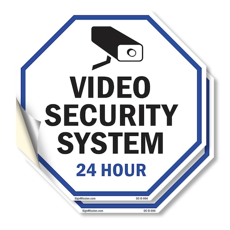 Signmission Video Security System 24 Hour, 6 inch X 6 inch, Vinyl Decal, 2PK OC-D-2PACK-6-4