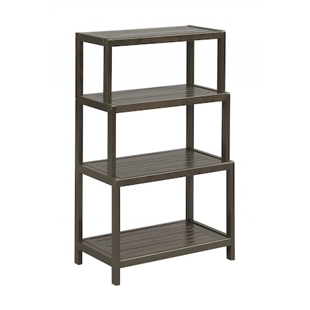 Homeroots 37" Espresso Solid Wood Four Tier Step Bookcase 380030