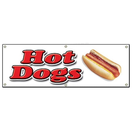 Signmission HOT DOG BANNER SIGN hot dogs cart signs B-72 Hot Dogs-