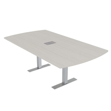 Skutchi Designs 6 Person Conference Table With Power Unit | 7' Arc Rectangle Table | Harmony Series HAR-AREC-48X84-T-K458-ESIL